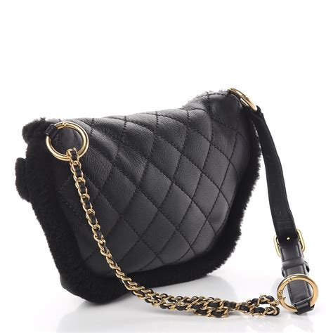 chanel calfskin fur quilted bag